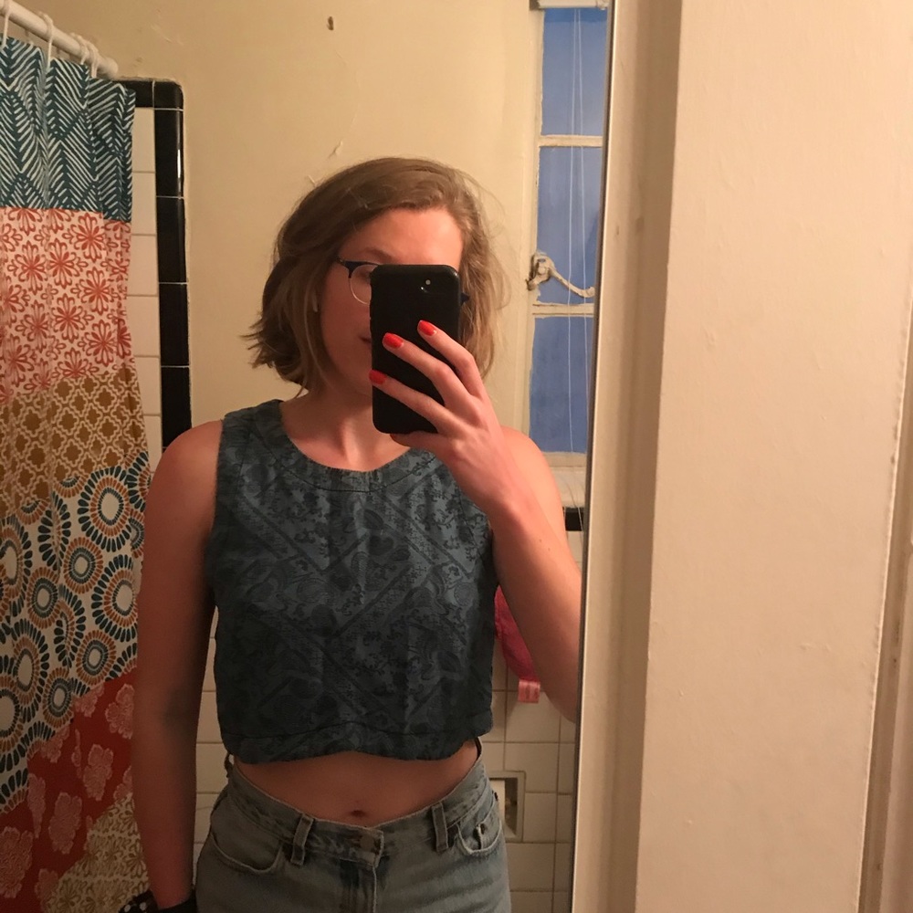 BOGO forever 21 cropped blue tank
